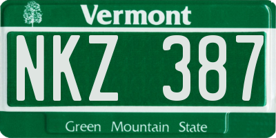 VT license plate NKZ387