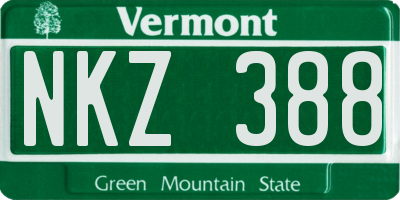 VT license plate NKZ388