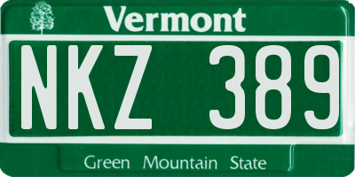 VT license plate NKZ389