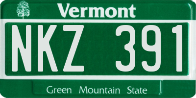 VT license plate NKZ391