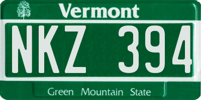 VT license plate NKZ394
