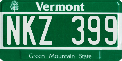 VT license plate NKZ399