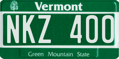 VT license plate NKZ400
