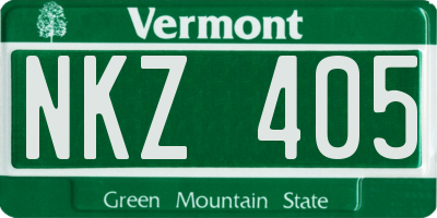 VT license plate NKZ405