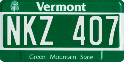 VT license plate NKZ407