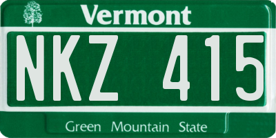VT license plate NKZ415