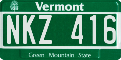 VT license plate NKZ416