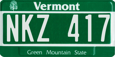 VT license plate NKZ417