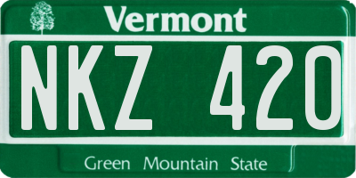 VT license plate NKZ420