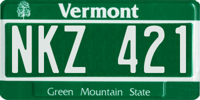 VT license plate NKZ421