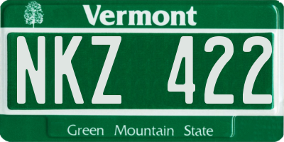 VT license plate NKZ422