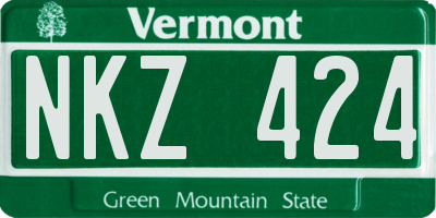 VT license plate NKZ424