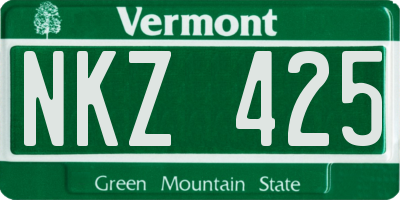 VT license plate NKZ425