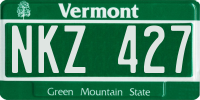 VT license plate NKZ427