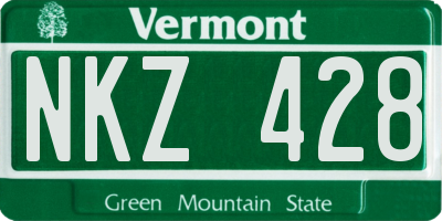VT license plate NKZ428