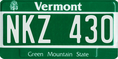 VT license plate NKZ430