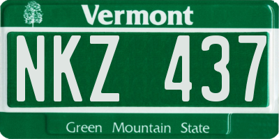 VT license plate NKZ437