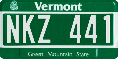VT license plate NKZ441