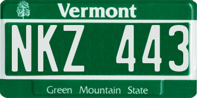 VT license plate NKZ443
