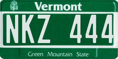 VT license plate NKZ444