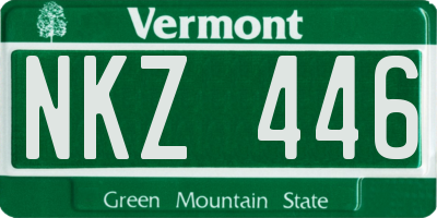 VT license plate NKZ446