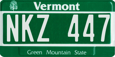 VT license plate NKZ447