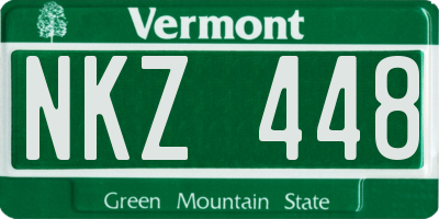 VT license plate NKZ448