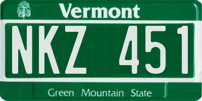 VT license plate NKZ451