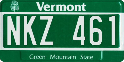VT license plate NKZ461