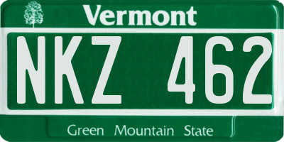 VT license plate NKZ462