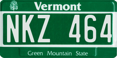 VT license plate NKZ464