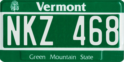 VT license plate NKZ468