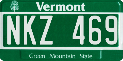 VT license plate NKZ469