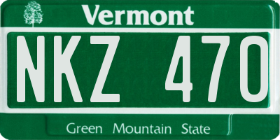 VT license plate NKZ470
