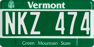 VT license plate NKZ474