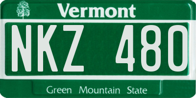 VT license plate NKZ480