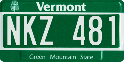 VT license plate NKZ481
