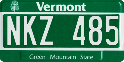 VT license plate NKZ485