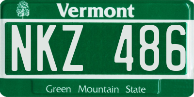 VT license plate NKZ486