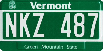 VT license plate NKZ487