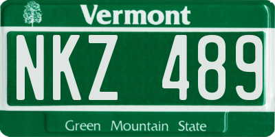 VT license plate NKZ489