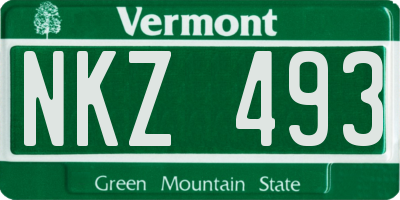VT license plate NKZ493