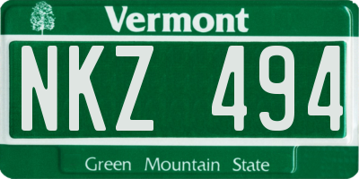 VT license plate NKZ494