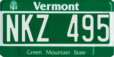 VT license plate NKZ495