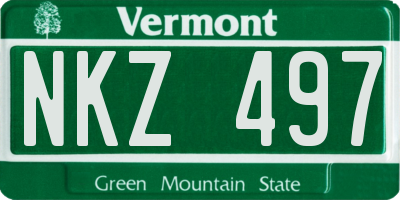 VT license plate NKZ497