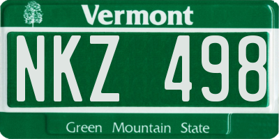 VT license plate NKZ498