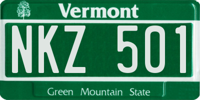 VT license plate NKZ501
