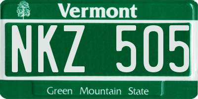 VT license plate NKZ505