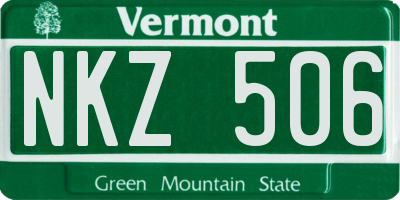 VT license plate NKZ506