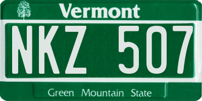 VT license plate NKZ507